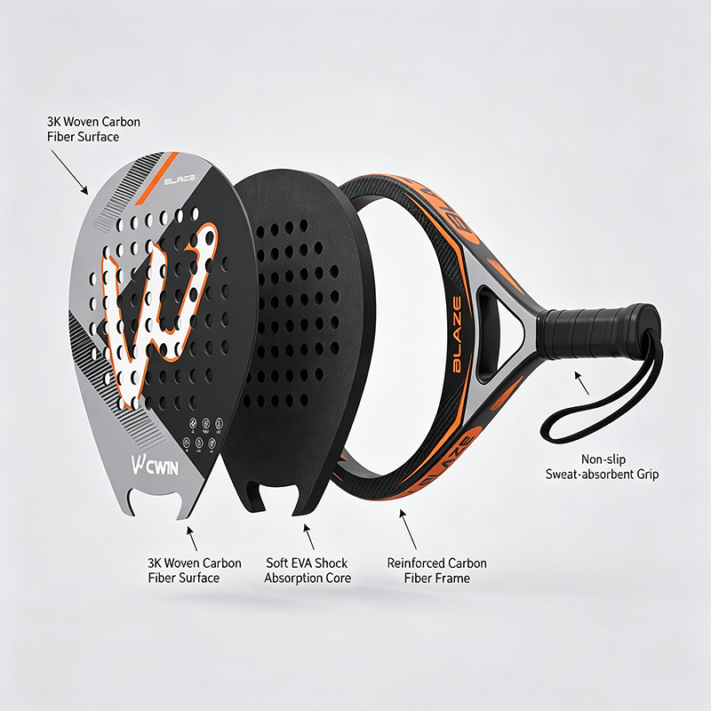 CWIN BLAZE Padel Racket 3K Wov - Badminton Racket Carbon recension och pris