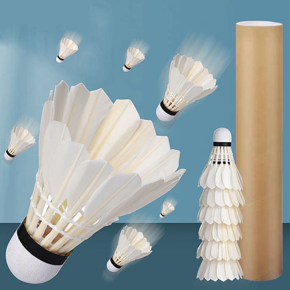 12Pcs Professional White Goose - Feather Shuttlecock recension och pris
