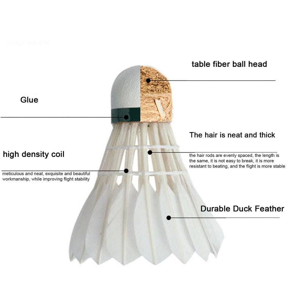 12Pcs Professional White Goose - Feather Shuttlecock recension och pris
